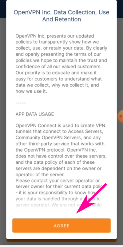 OpenVPN Connect для Android - пользовательское соглашение